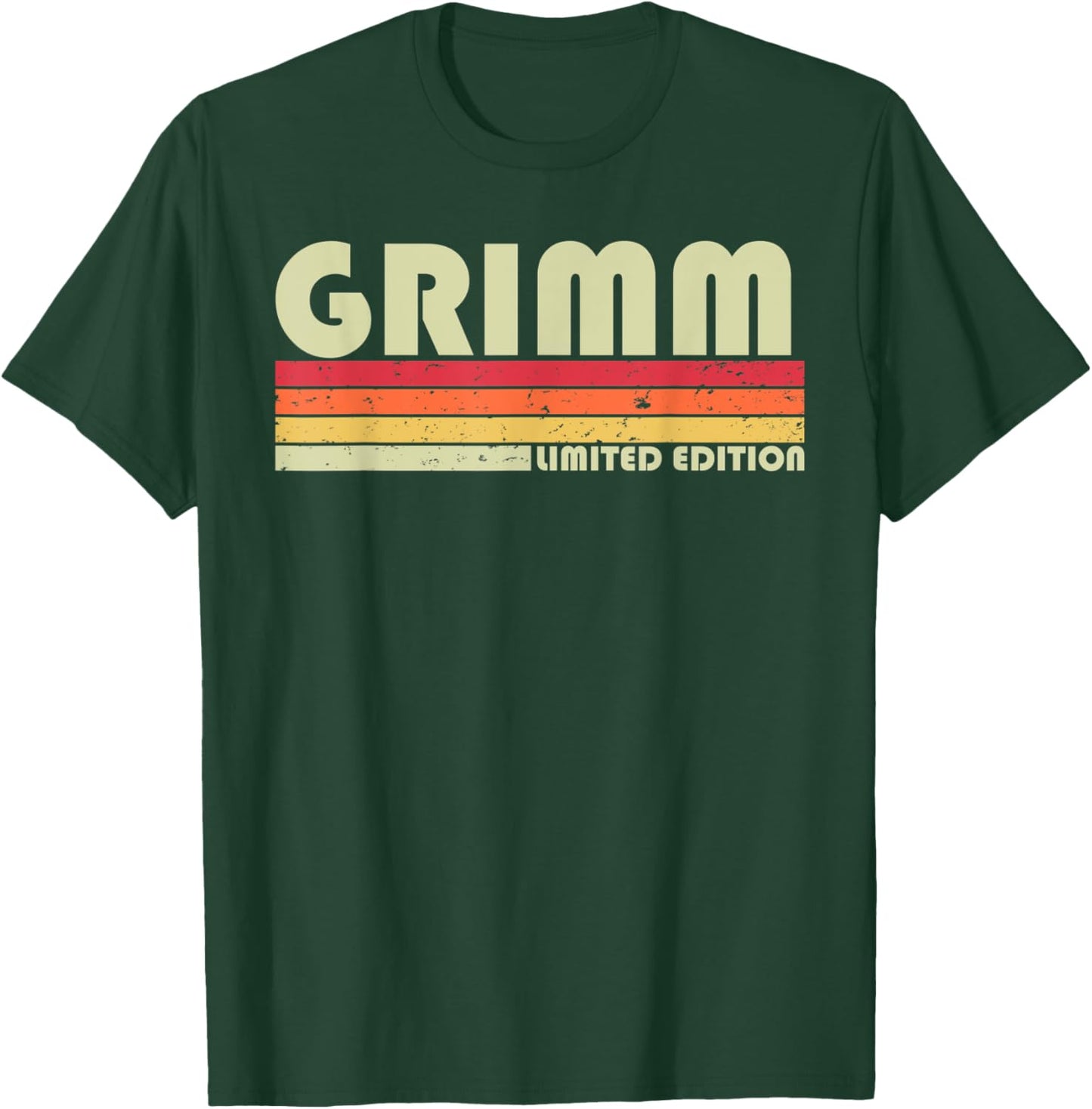 Customized Last Name Gifts Family Christmas Team Grimm Surname Funny Retro Vintage 80s 90s Birthday Reunion T-Shirt - T-Shirt | Forest