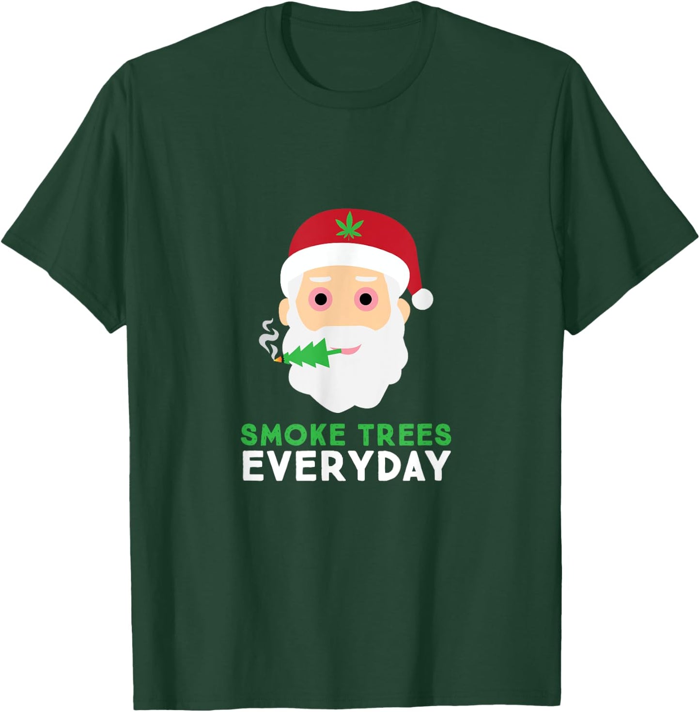 Funny Adult Christmas Tree Pajama Shirt Weed Gift T-Shirt - T-Shirt | Forest