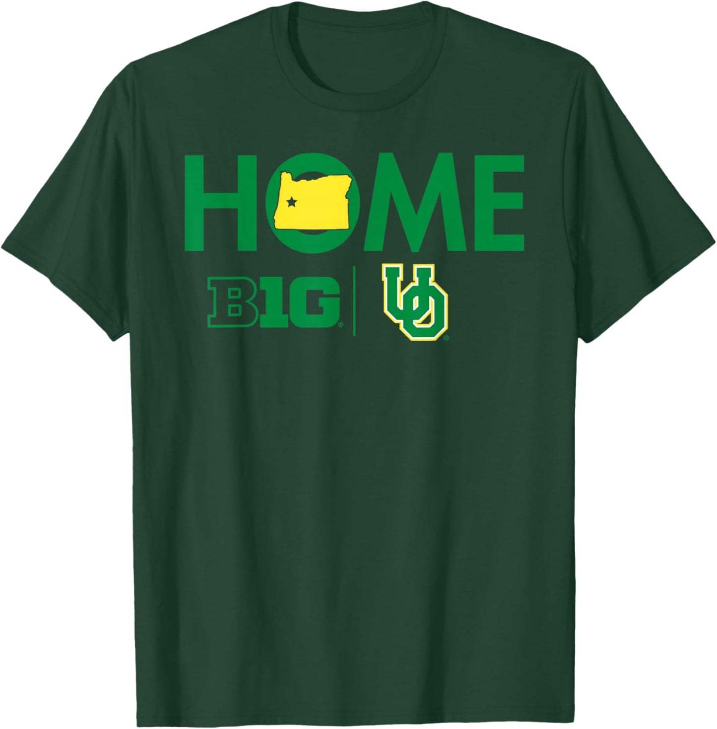 Oregon Ducks Big 10 Home Officially Licensed T-Shirt - T-Shirt | Forest
