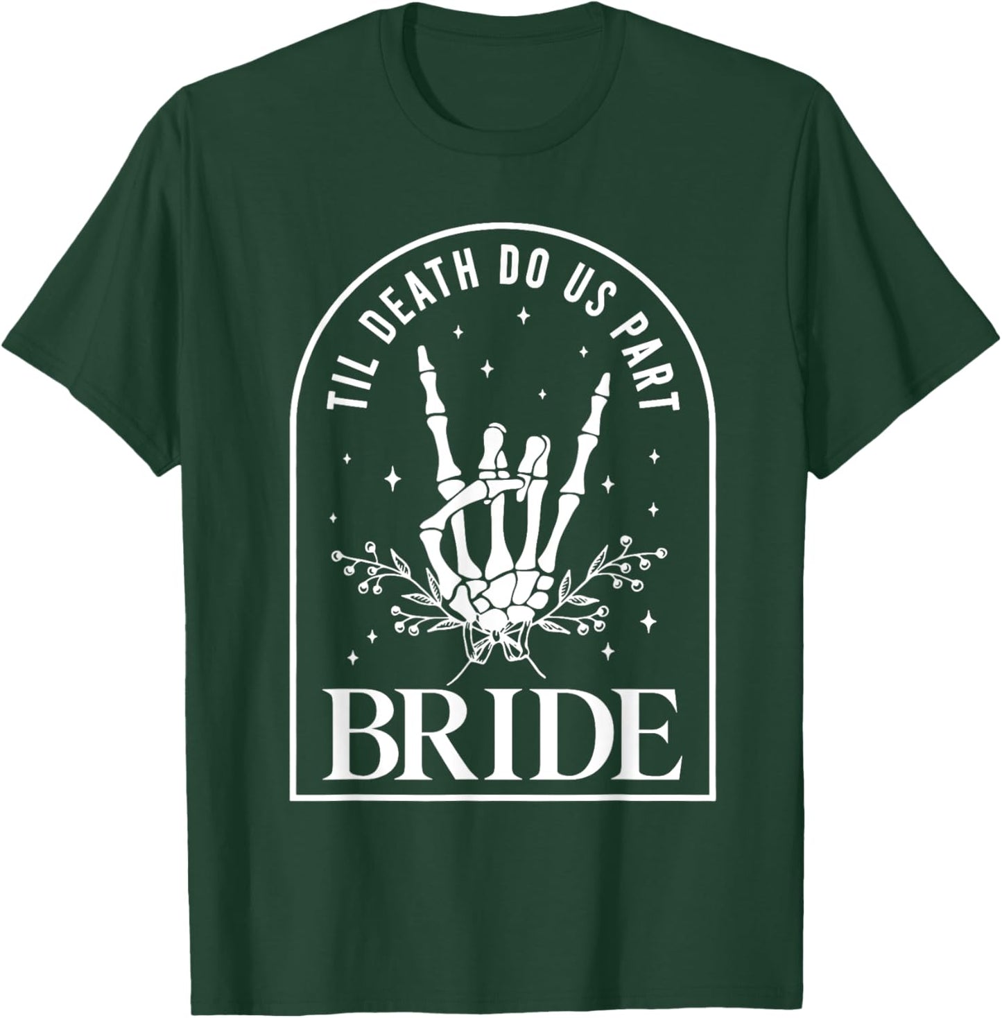 Bride Groom Skeleton Rock Hand Couples Wedding Halloween T-Shirt - T-Shirt | Forest