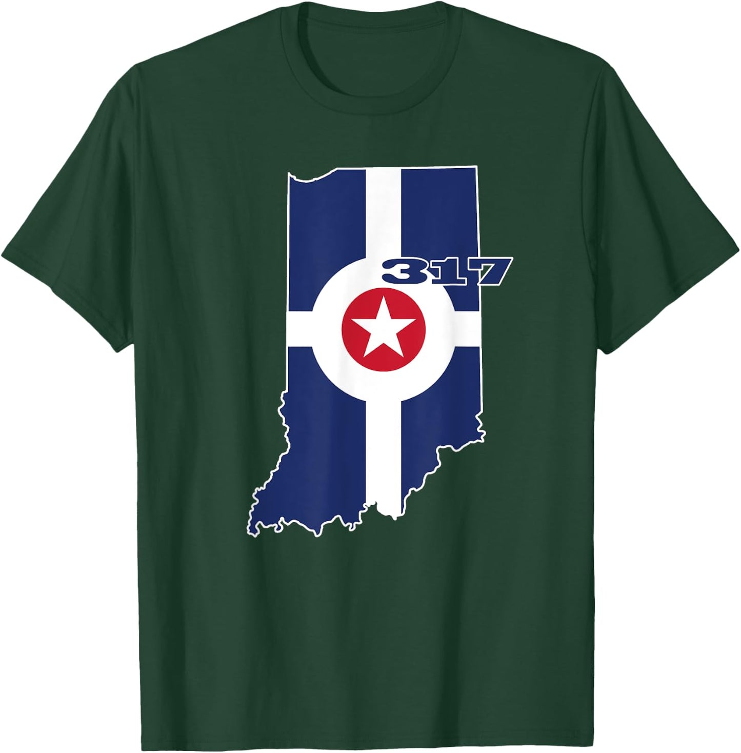 317 Circle City Flag Indianapolis Indiana - Naptown T-Shirt - T-Shirt | Forest