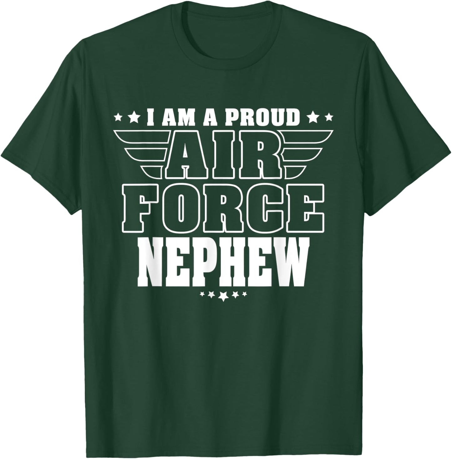 Proud Air Force Nephew Patriotic Pride Military Family Kids Men T-Shirt - T-Shirt | Forest