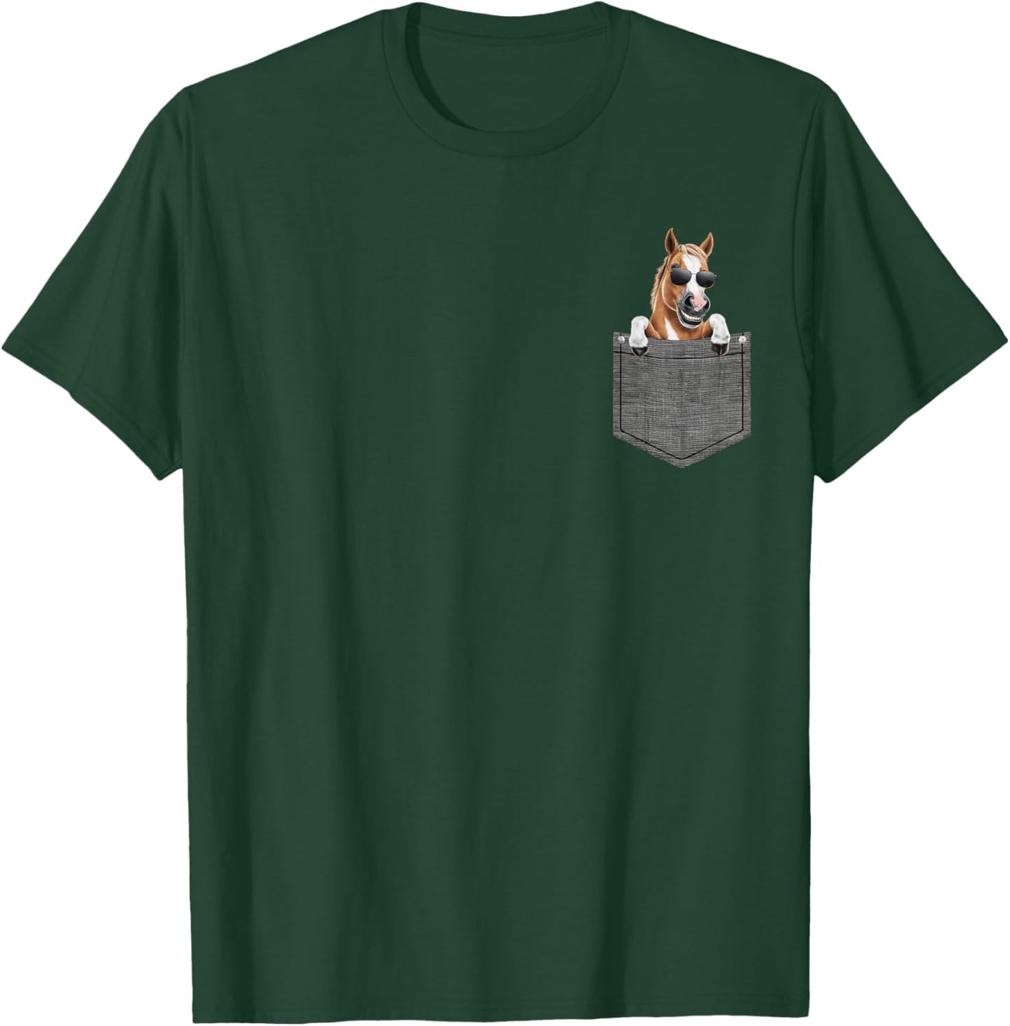 Horse in Pocket T-Shirt - T-Shirt | Forest
