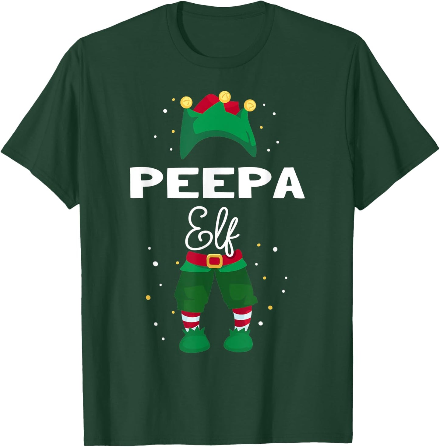 Funny Christmas Tree Lights Ugly Sweater PEEPA Elf T-Shirt - T-Shirt | Forest