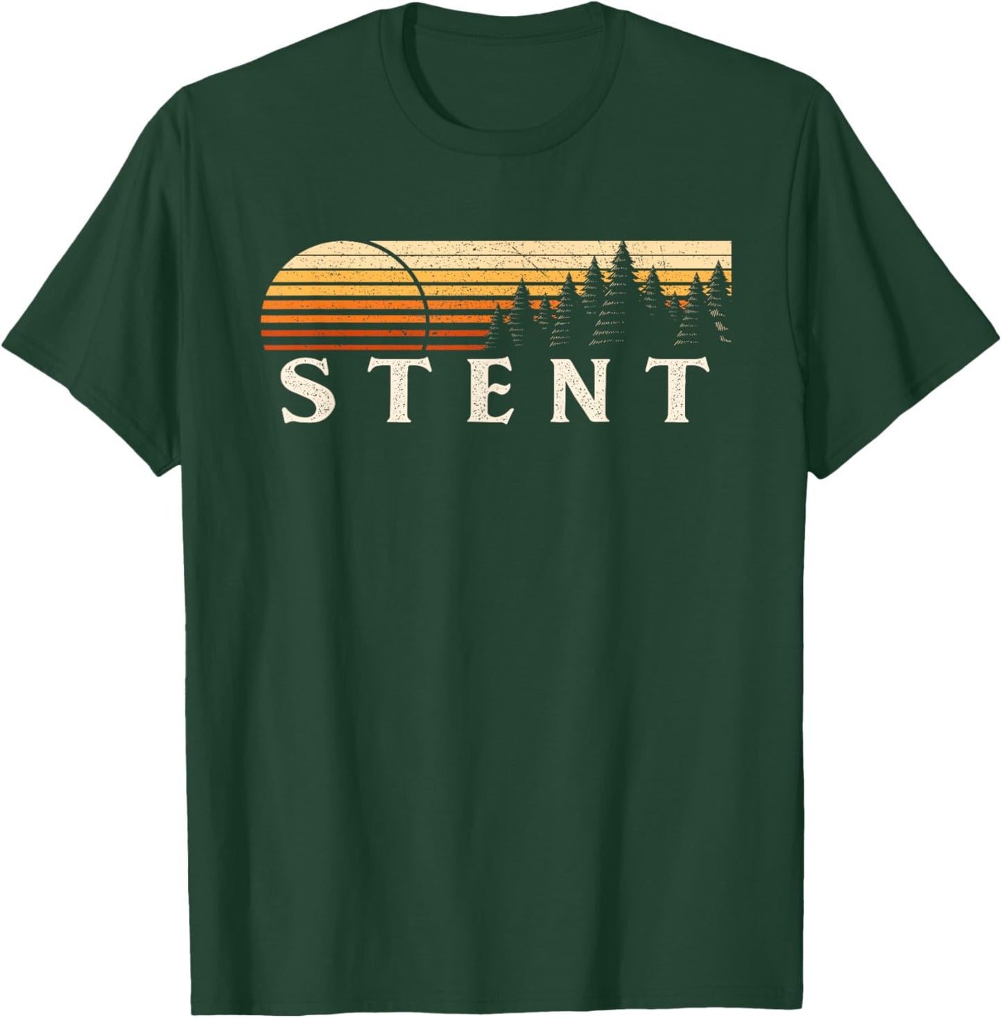 Stent, CA Vintage Evergreen Sunset Eighties Retro T-Shirt - T-Shirt | Forest