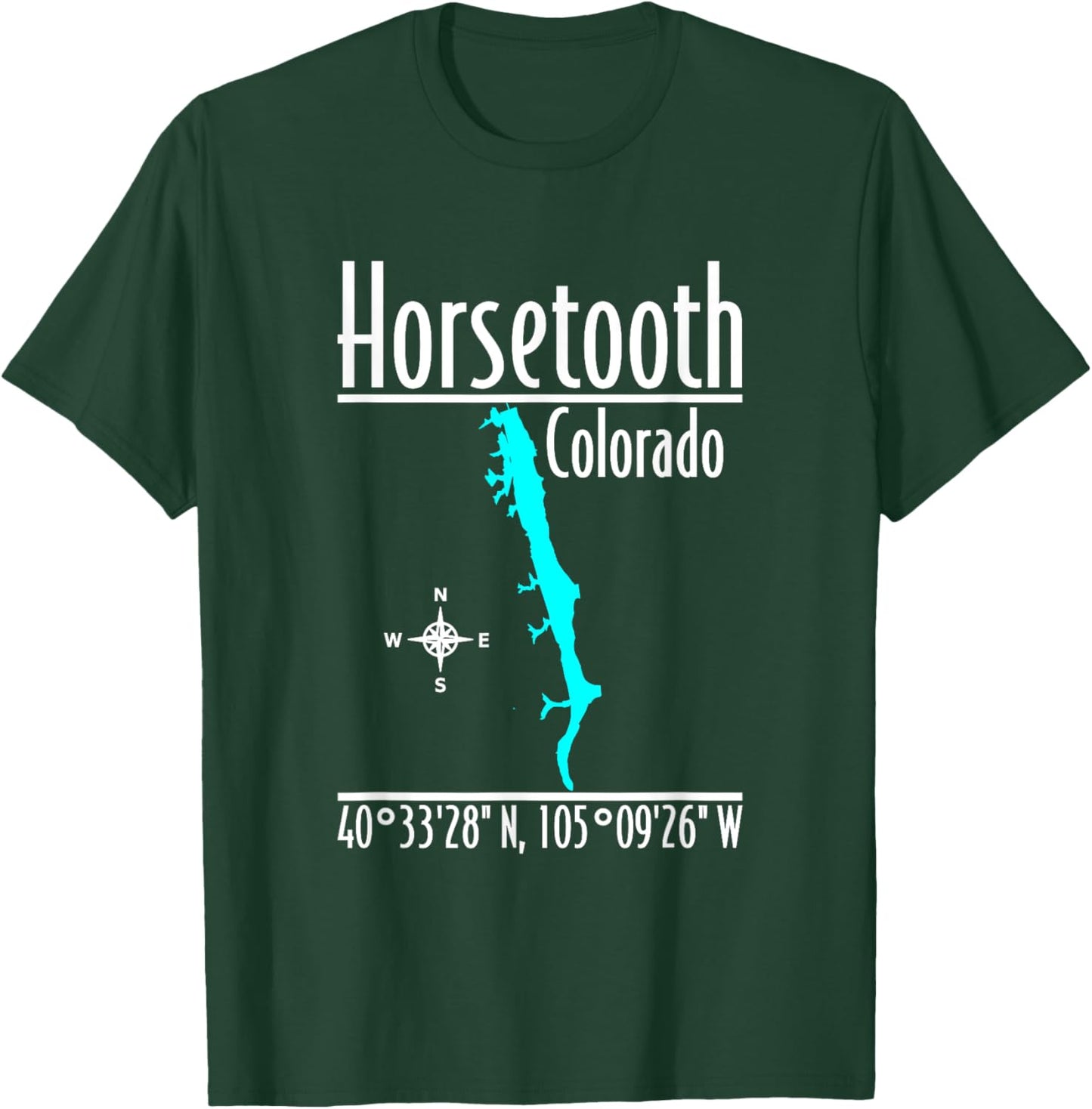 Modern Horsetooth Reservoir - Colorado T-Shirt - T-Shirt | Forest