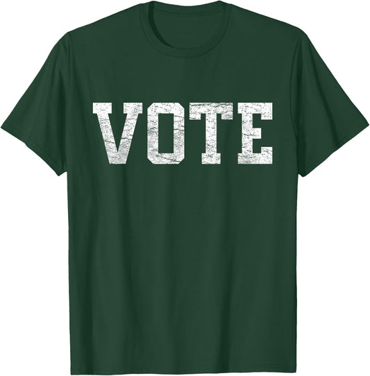 Vote Women Men Civic Action 2024 Election Distressed T-Shirt - T-Shirt | Forest
