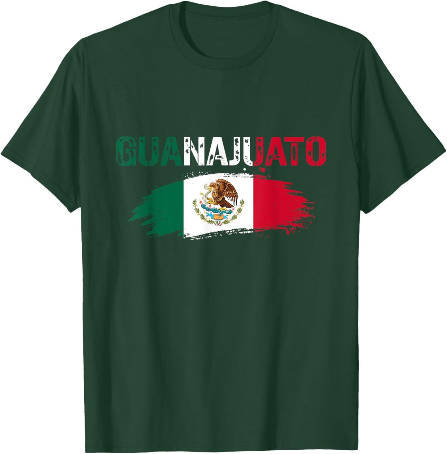 Guanajuato Mexico Distressed Mexican Flag T-Shirt - T-Shirt | Forest