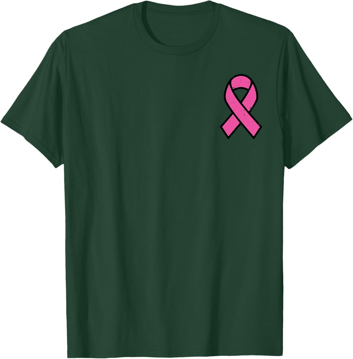 Breast Cancer Pink Ribbon Pocket Awareness Women Men Kids T-Shirt - T-Shirt | Forest