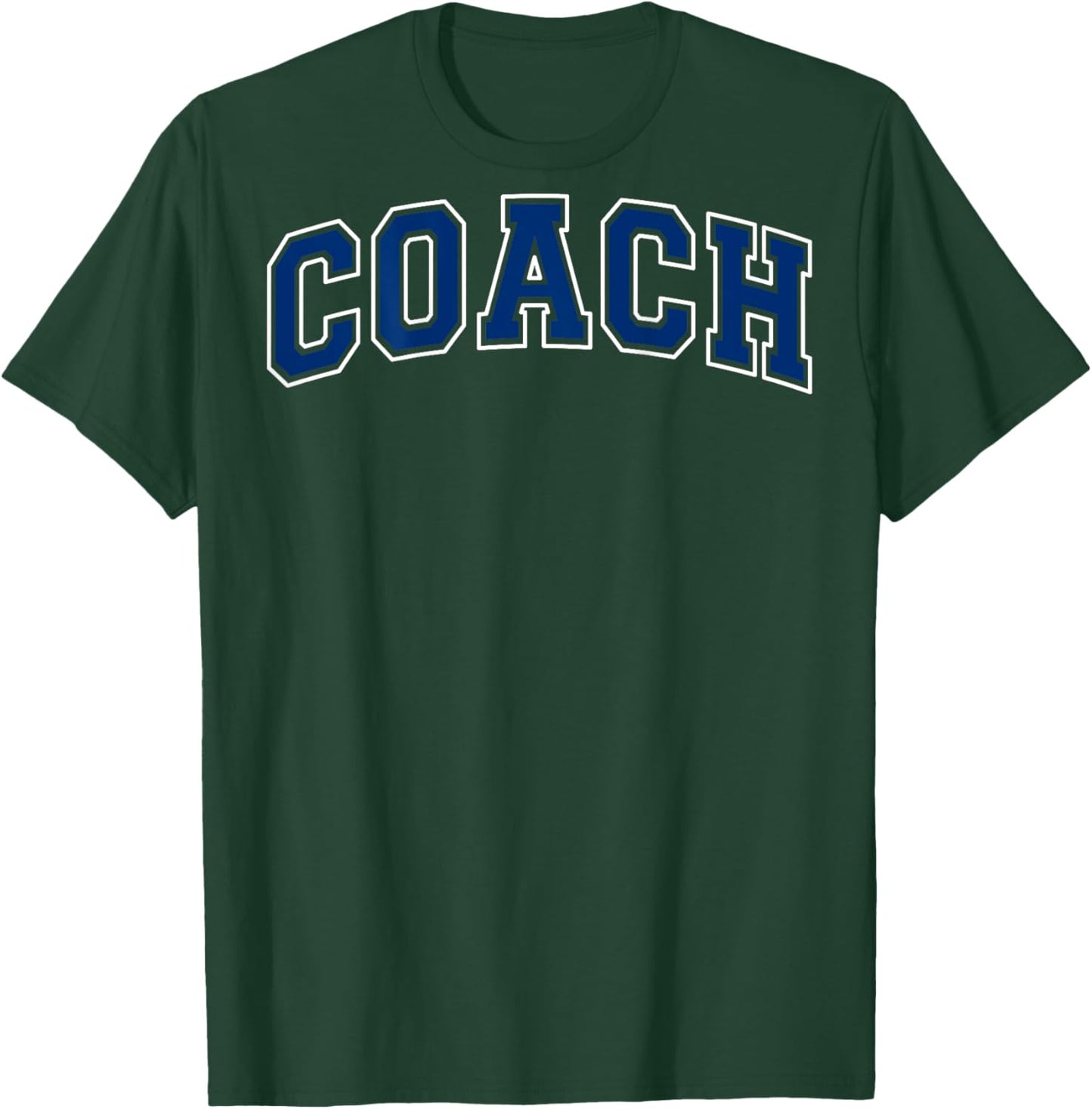 Coach Sports Trainer Vintage Varsity Blue White on the back T-Shirt - T-Shirt | Forest