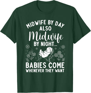 Midwife Art Midwifery Labor And Delivery Midwife T-Shirt - T-Shirt | Forest