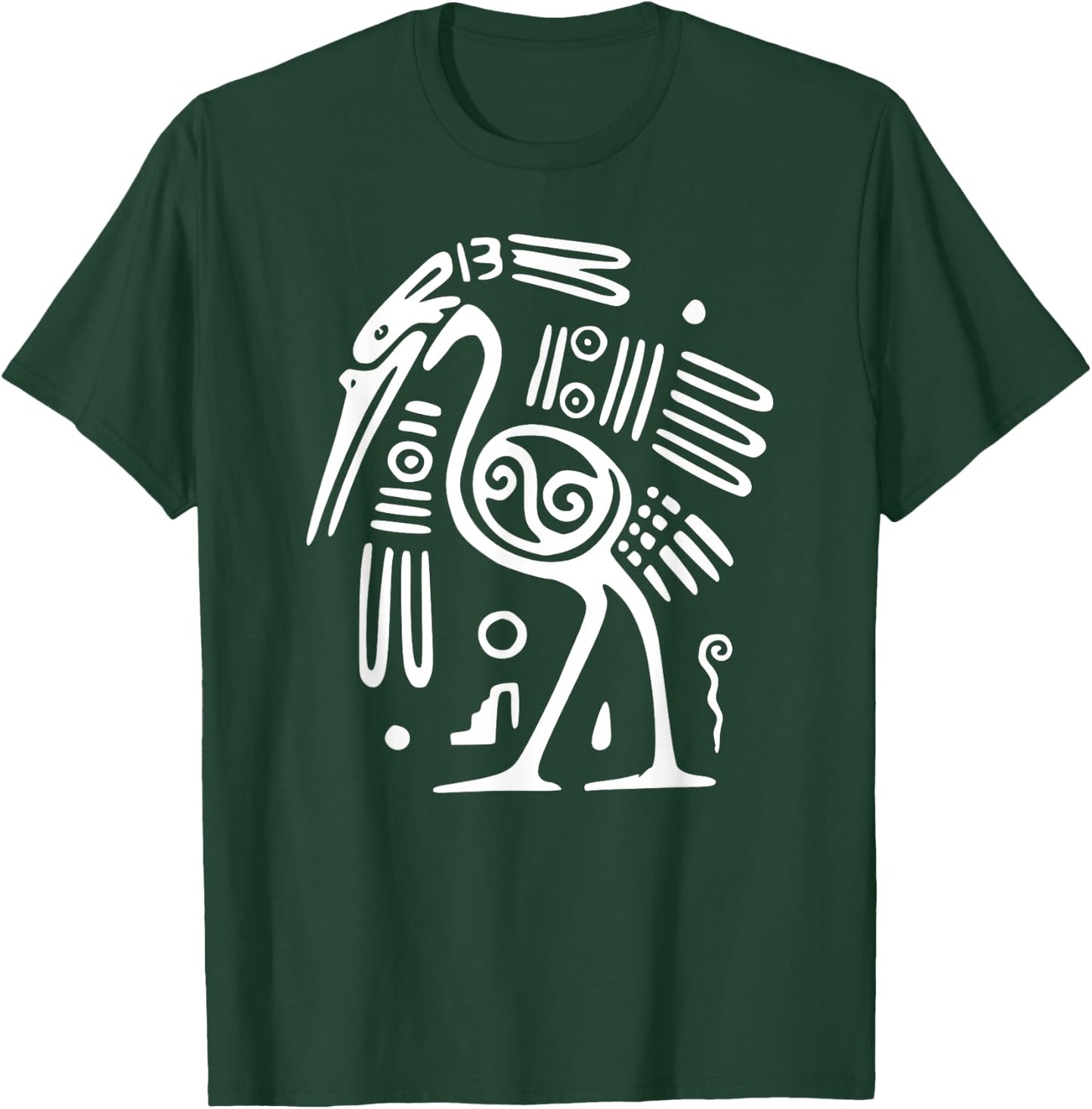 Ibis Ornithology White Line Drawing Bird Shirt T-Shirt - T-Shirt | Forest