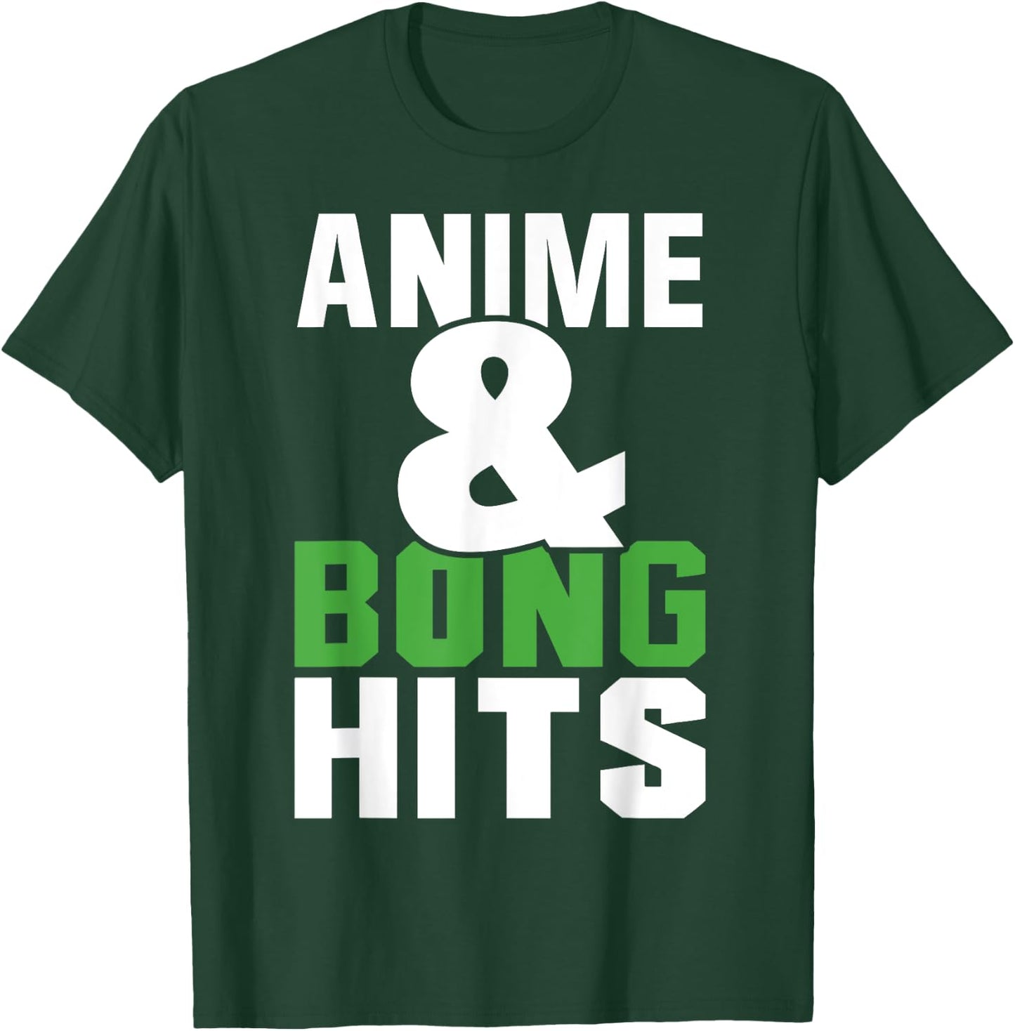 Anime And Bong Hits - Kuwaii Art Asian Animation Style Weed T-Shirt - T-Shirt | Forest