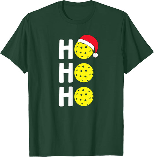 Christmas Pickleball T Shirt Santa Hat Holiday Ho T-Shirt - T-Shirt | Forest
