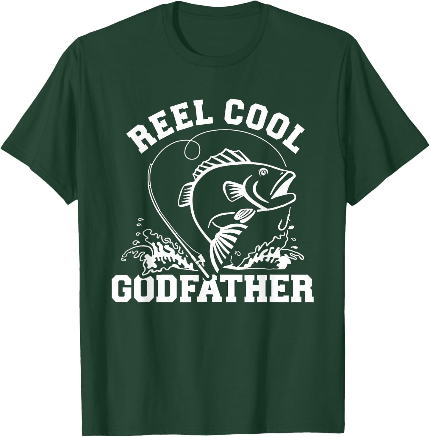 Godfather Gifts Reel Cool Godfather - Men's Fishing Rod Print - Black, Small T-Shirt - T-Shirt | Forest