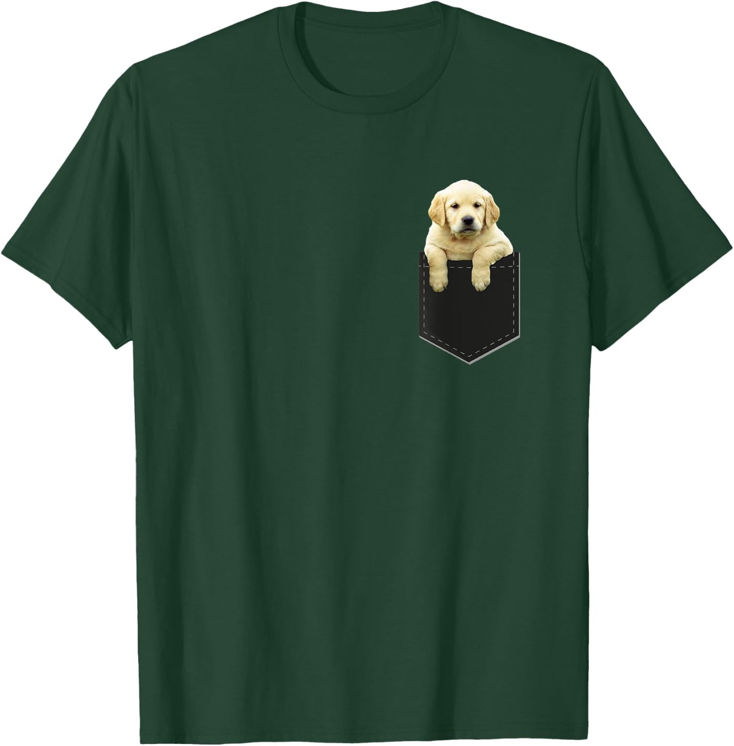 Golden Retriever In Pocket T Shirt Puppy Dog in Your Pocket Women Kids T-Shirt - T-Shirt | Forest