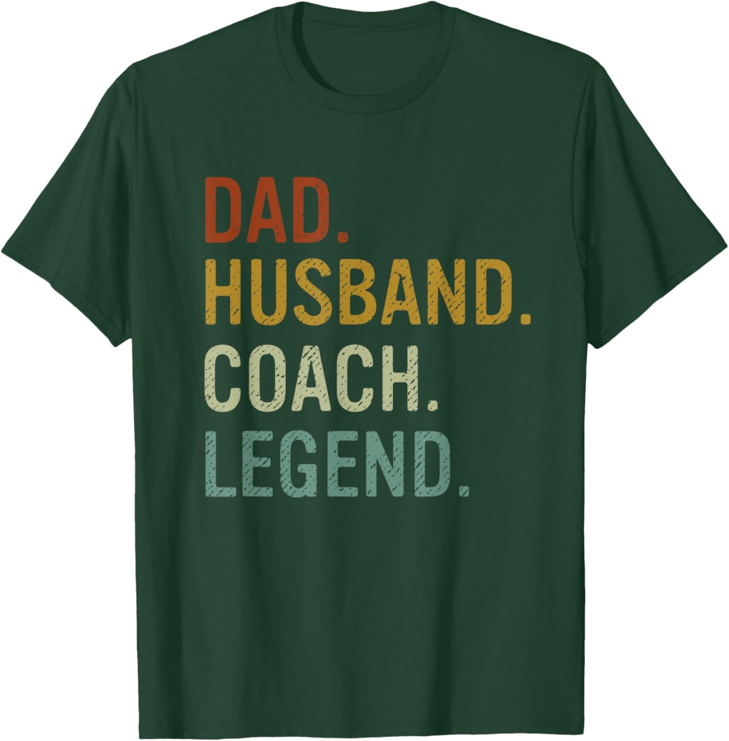 Dad Husband Coach Legend Retro T-Shirt - T-Shirt | Forest