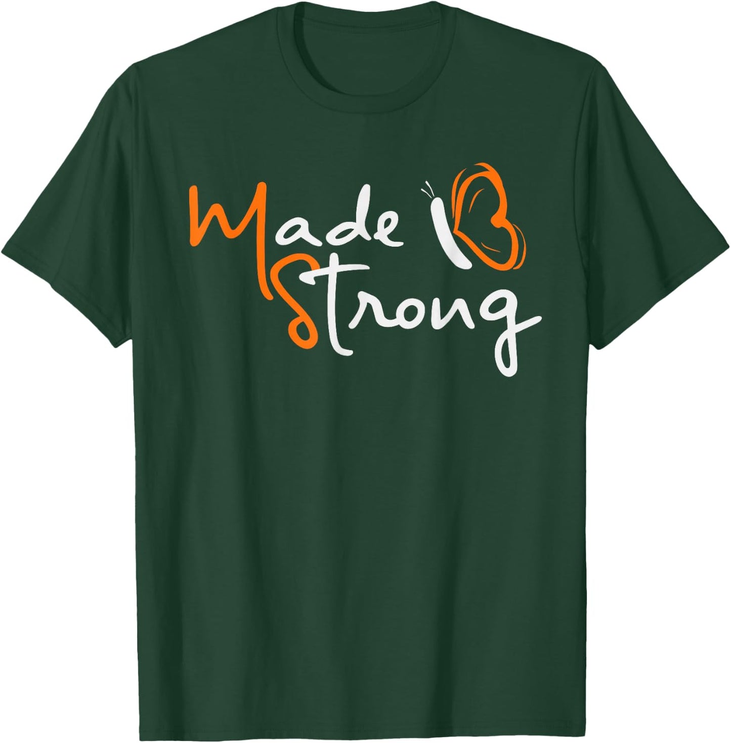 Multiple Sclerosis Awareness Orange Ribbon Butterfly Shirt T-Shirt - T-Shirt | Forest