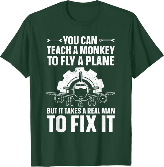 Funny Aircraft Mechanic Art Boys Aircraft Technician T-Shirt - T-Shirt | Forest