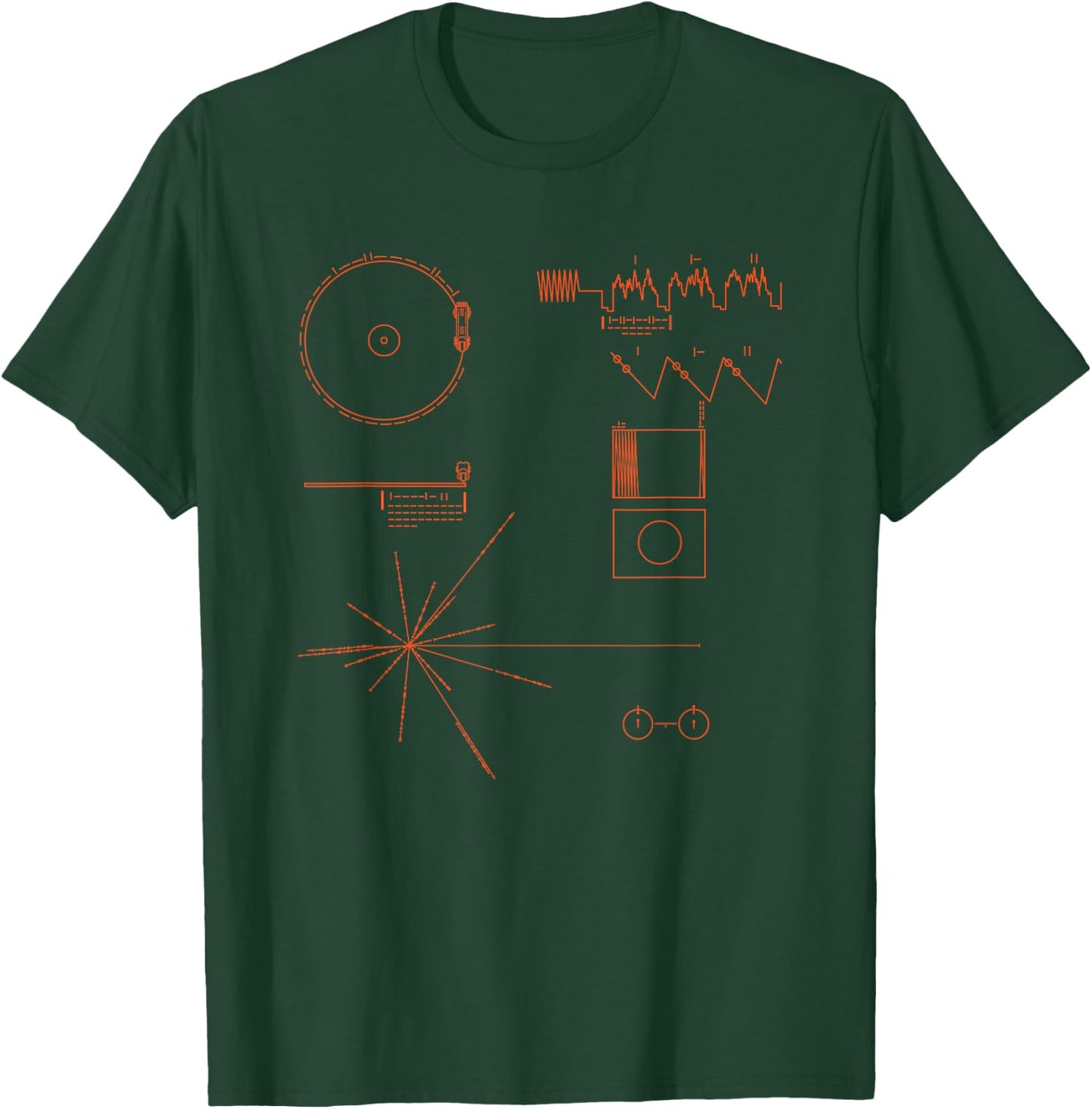 Voyager Golden Record T-Shirt - T-Shirt | Forest