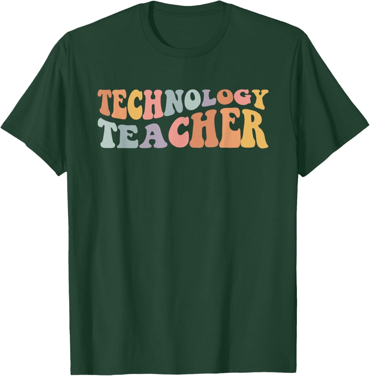 Retro Technology Teacher Shirt, Tech Teacher Men Women T-Shirt - T-Shirt | Forest