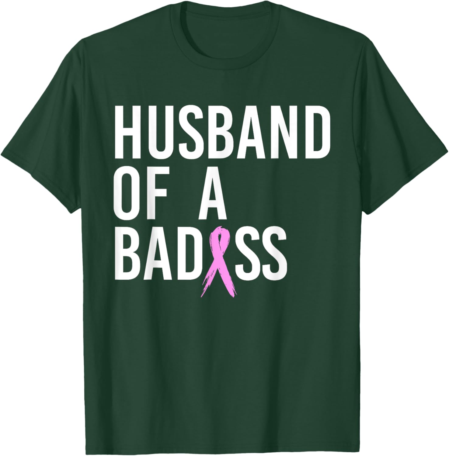Funny Breast Cancer Husband Design To Support Wife T-Shirt - T-Shirt | Forest
