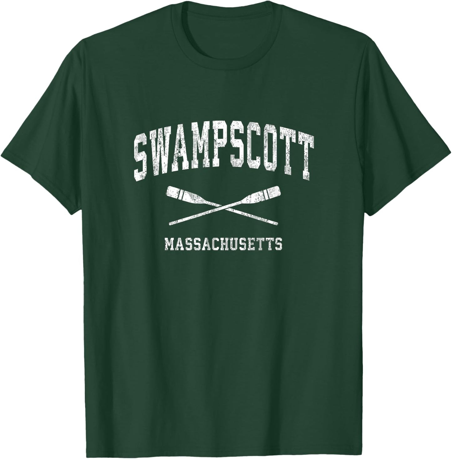 Swampscott Massachusetts Vintage Nautical Paddles Sports Oar T-Shirt - T-Shirt | Forest