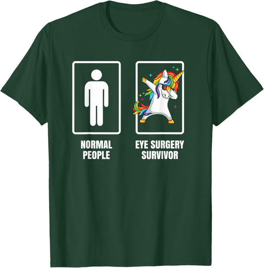 Dabbing Unicorn Eye Surgery Survivor Recovery Get Well Gift T-Shirt - T-Shirt | Forest