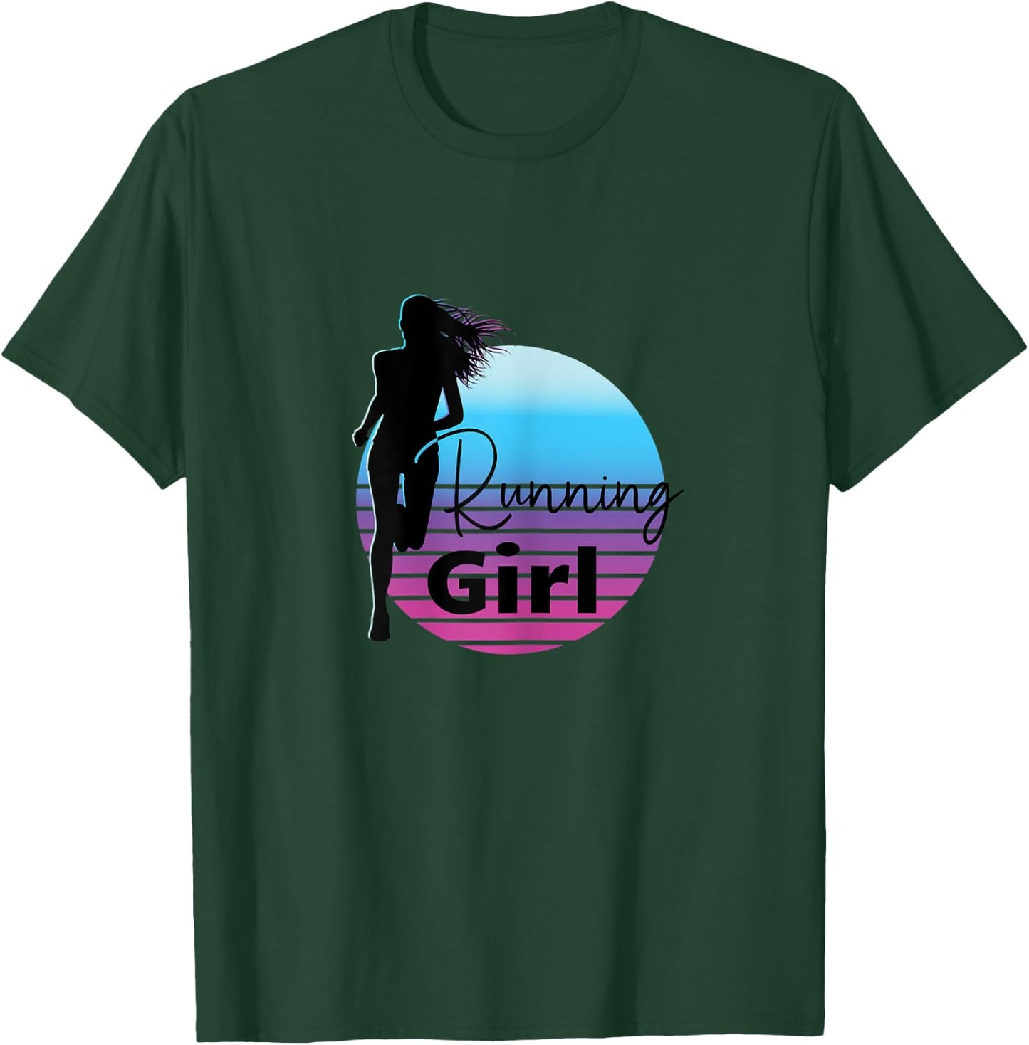 Running Girl - Running and Jogging Female Runner T-Shirt - T-Shirt | Forest