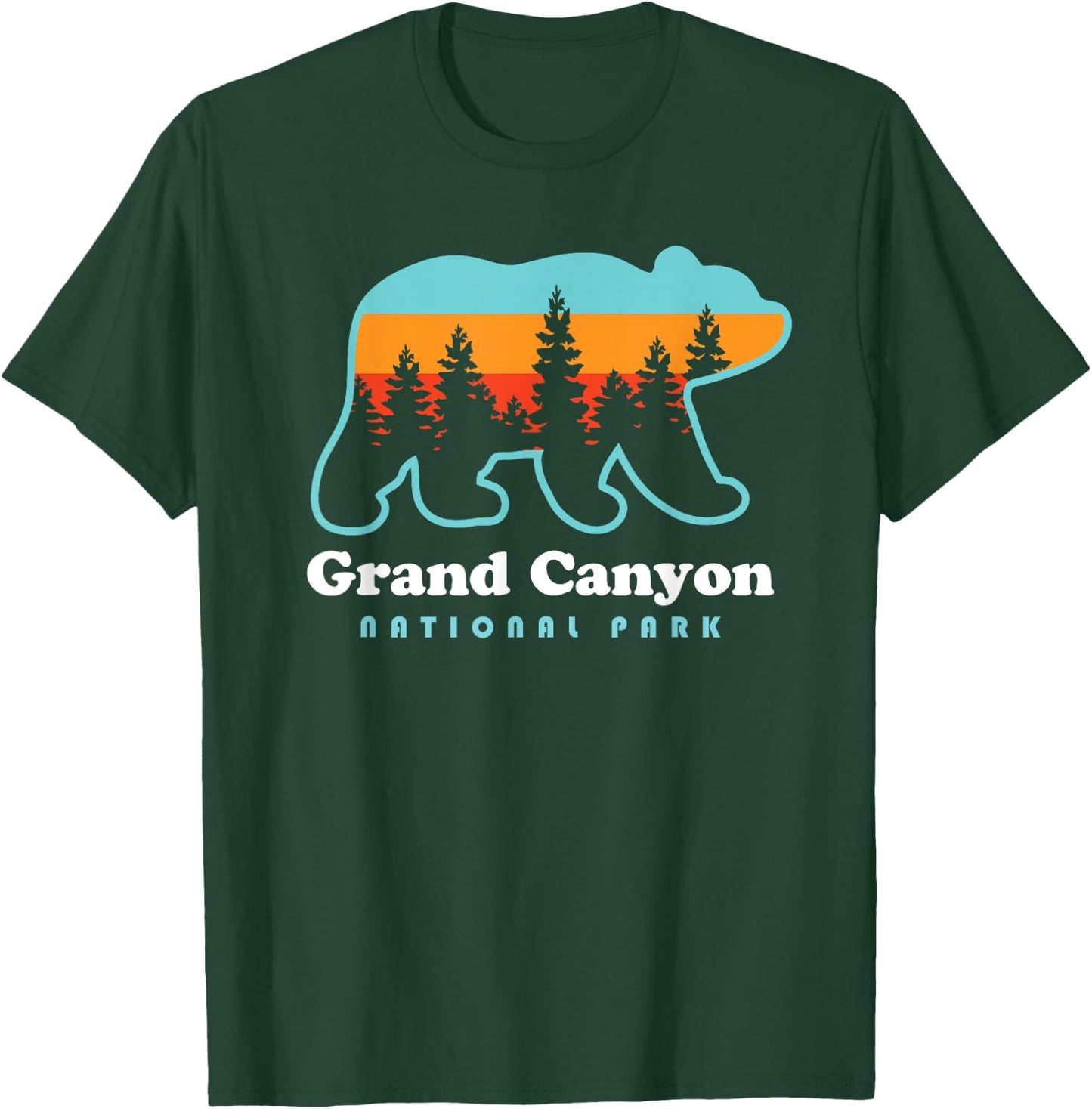 Grand Canyon Retro Bear US National Park Travel Hiking T-Shirt - T-Shirt | Forest
