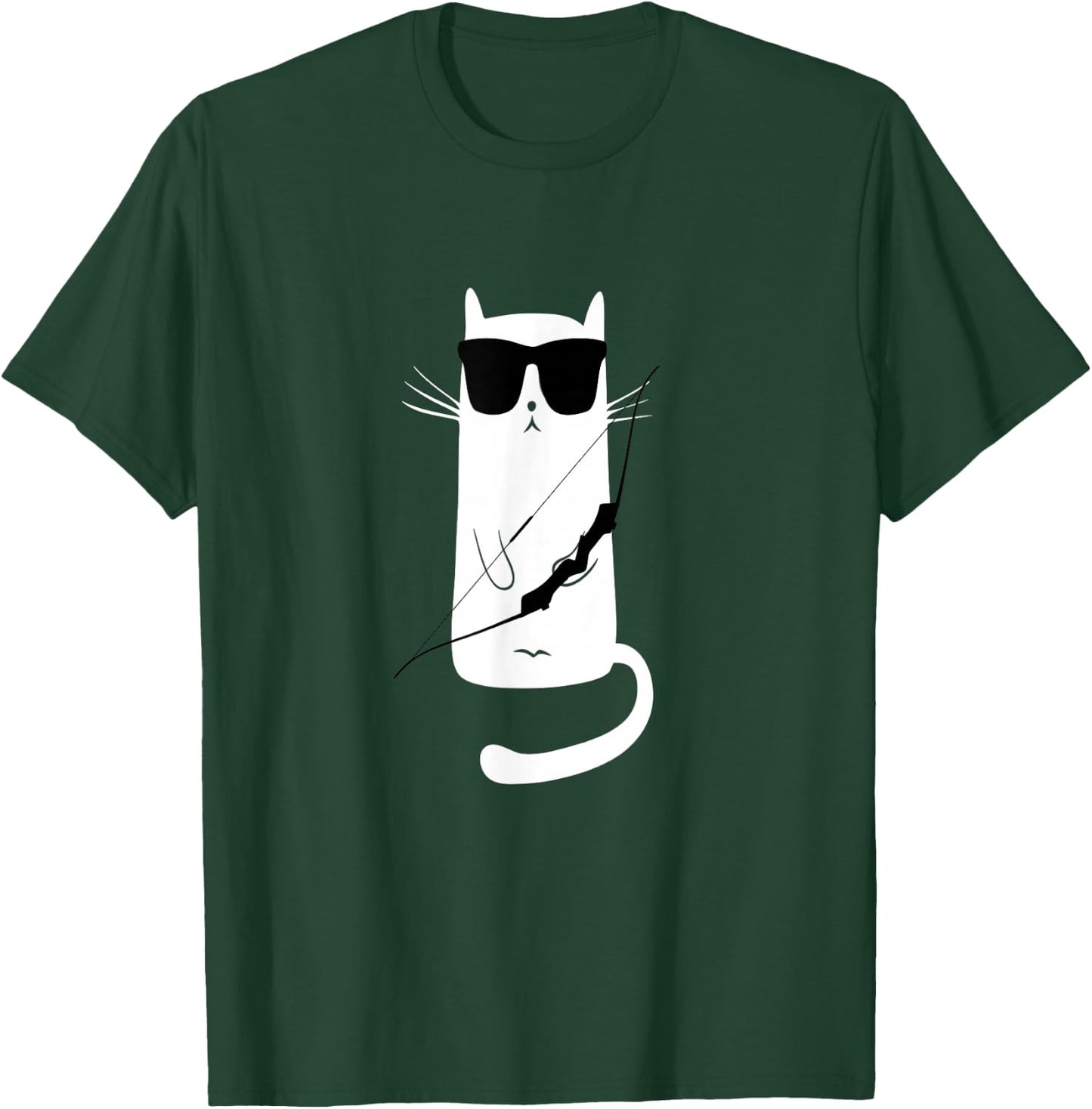 Funny Cat Wearing Sunglasses Archery T-Shirt - T-Shirt | Forest