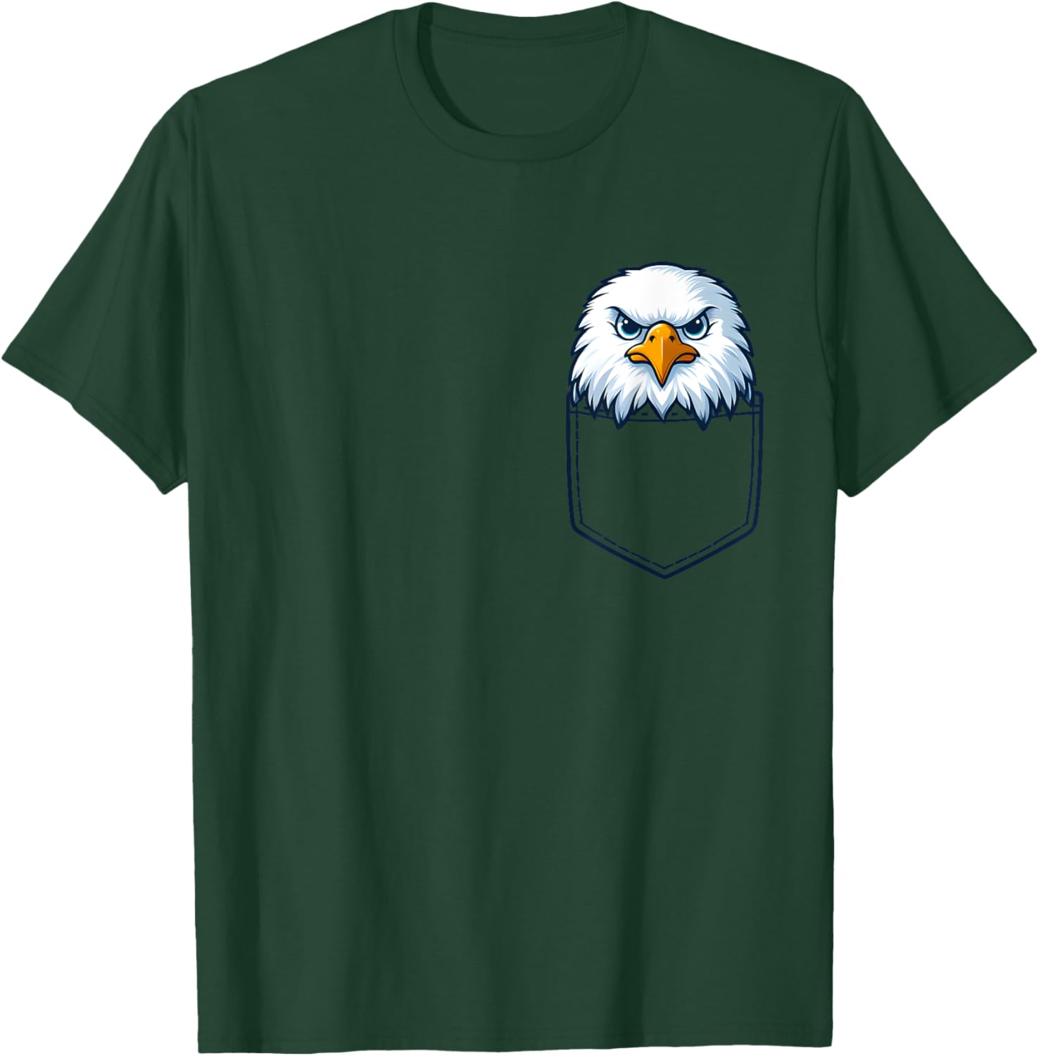 Tiny Patriotic Raptor: Eagle in Your Pocket Women Kids Men T-Shirt - T-Shirt | Forest
