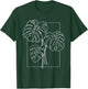 Contour Line Monstera Trendy Plant T-Shirt - T-Shirt | Forest