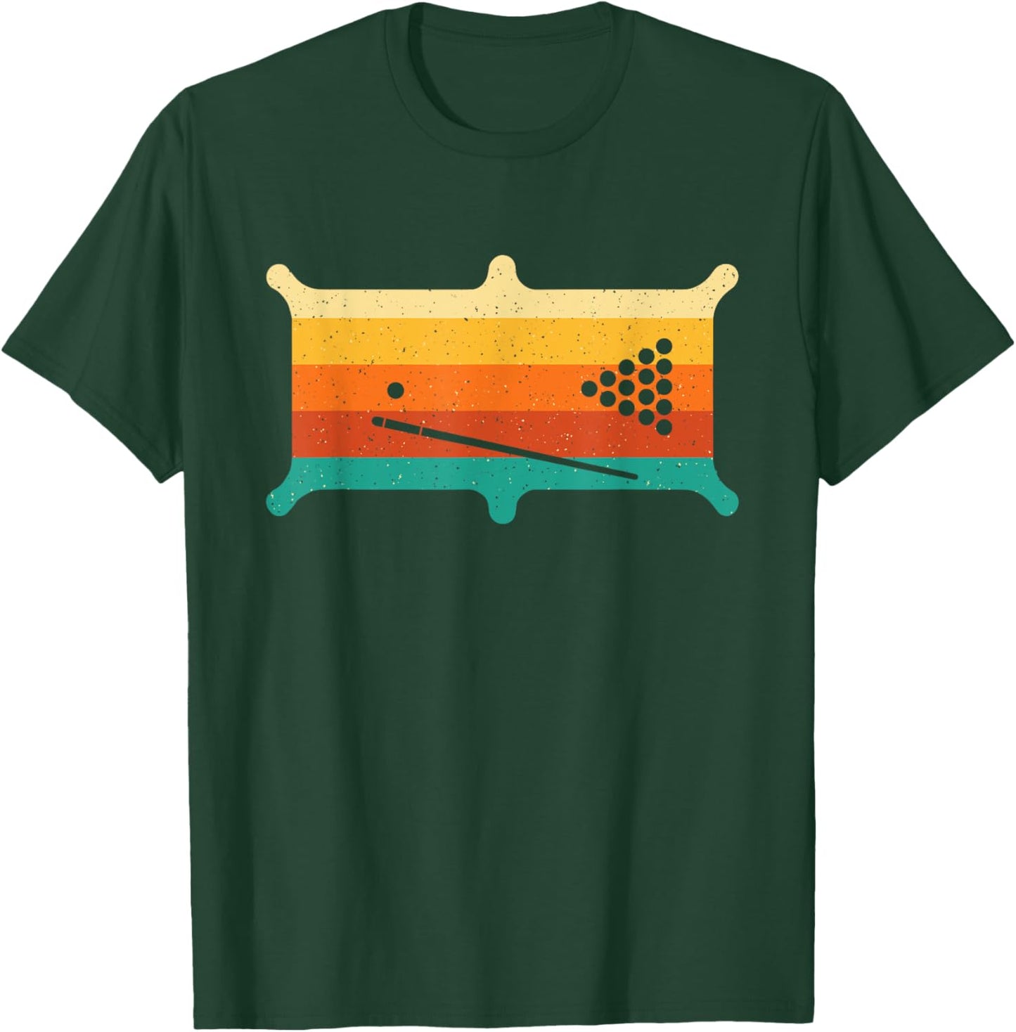 Retro Billiards - Vintage Sports Game Pool Player Cue Stick T-Shirt - T-Shirt | Forest