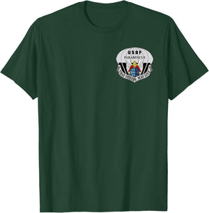 Air Force Pararescue Insignia PJ Military Veteran Patriotic T-Shirt - T-Shirt | Forest