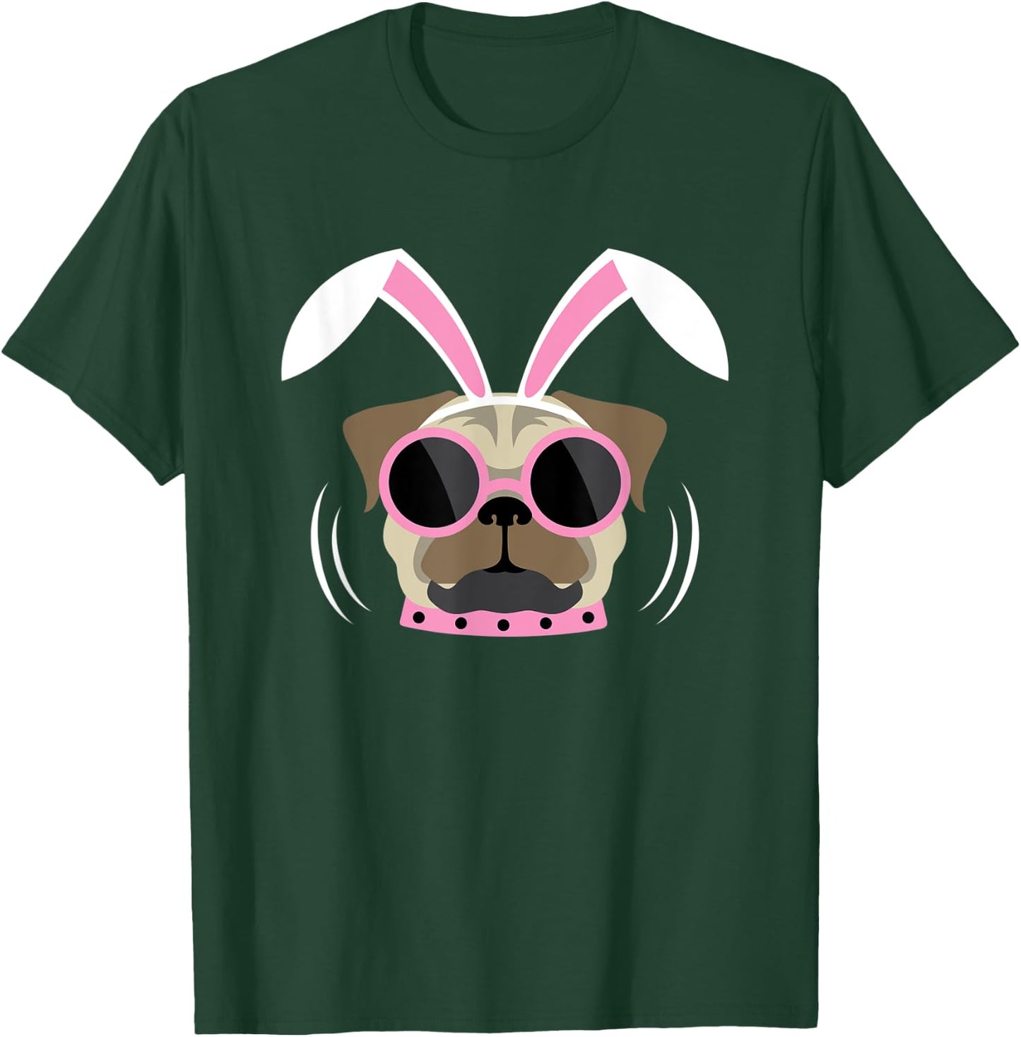 Pugs Bunny Happy Easter Puggy Rabbit Pug Pet Dog Lover Dogs Women Kids T-Shirt - T-Shirt | Forest
