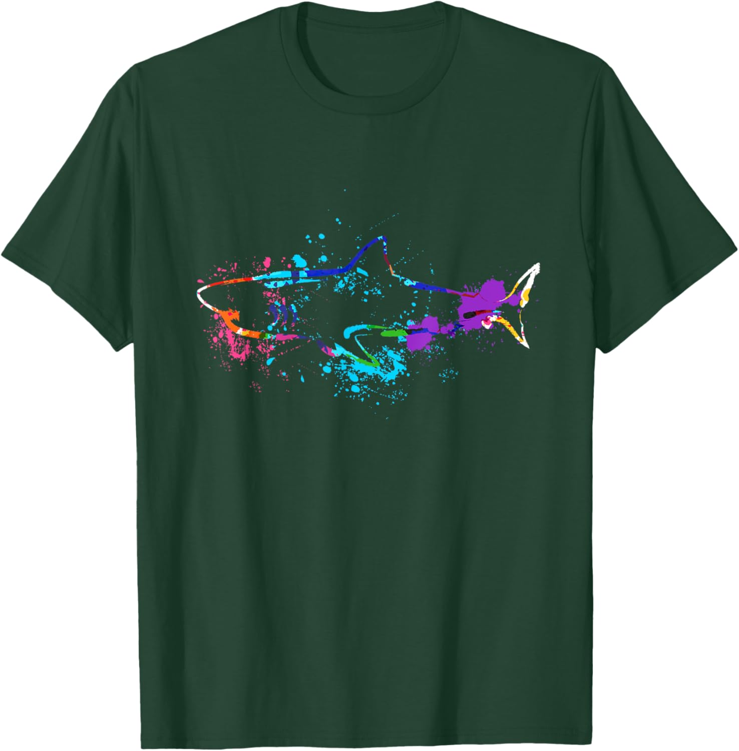 Animal Silhouette Shark Silhouette Hammer Shark Tiger Shark T-Shirt - T-Shirt | Forest