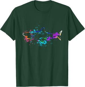 Animal Silhouette Shark Silhouette Hammer Shark Tiger Shark T-Shirt - T-Shirt | Forest