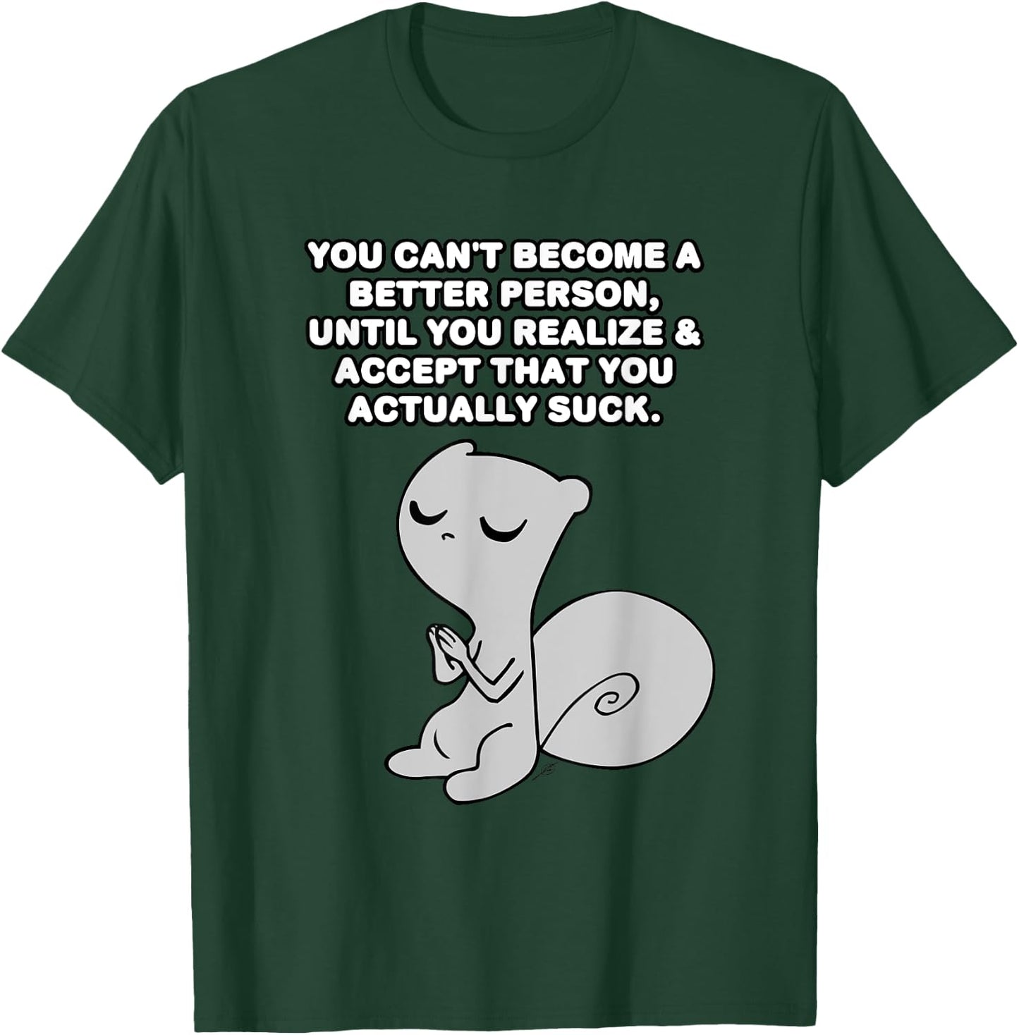 iLL WiLL PrEss, LLC Better Person Foamy The Squirrel -Adults Black 3XL T-Shirt - T-Shirt | Forest