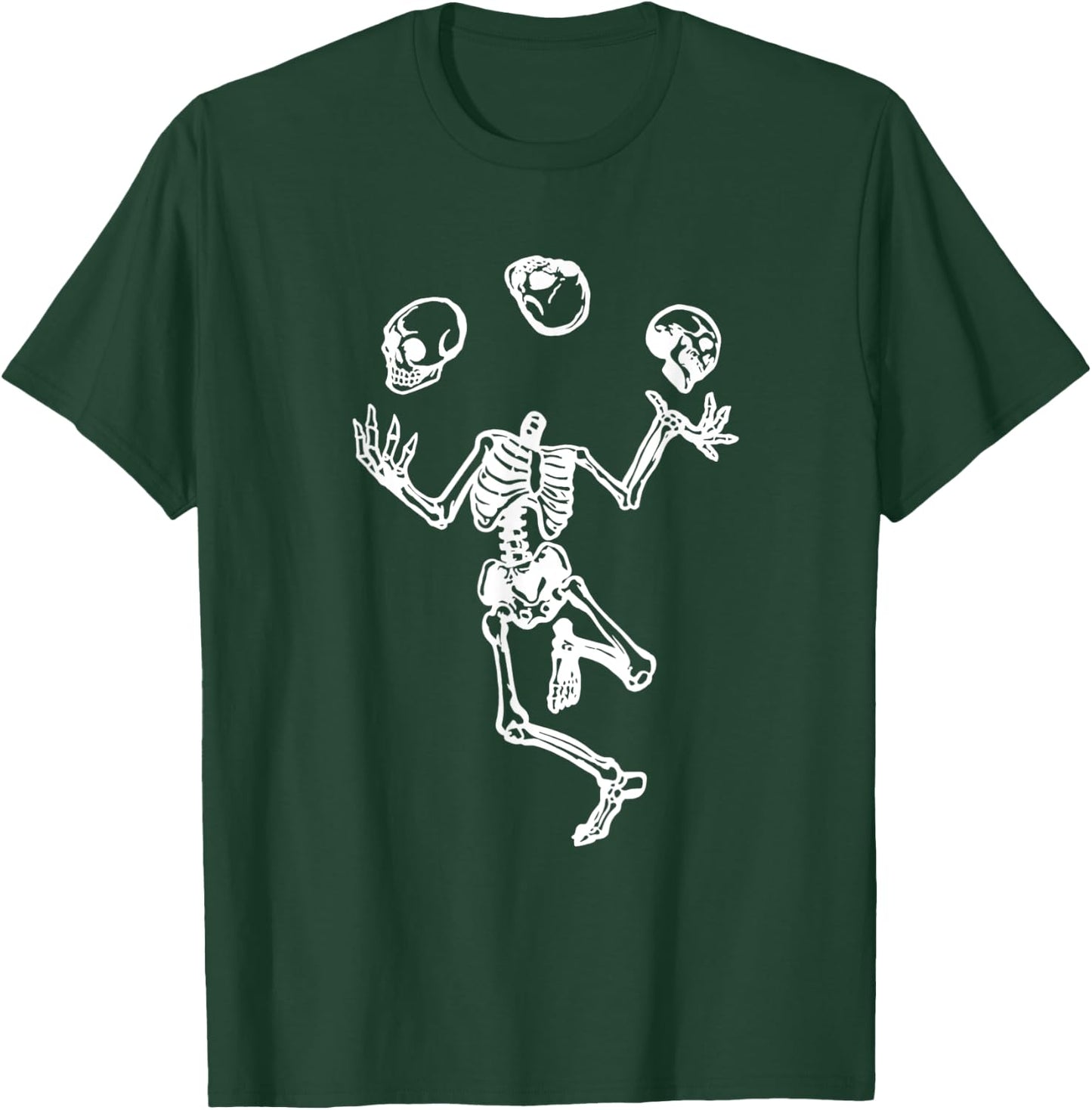 Skeleton Juggling Skulls Halloween Skull Skeleton Juggler T-Shirt - T-Shirt | Forest