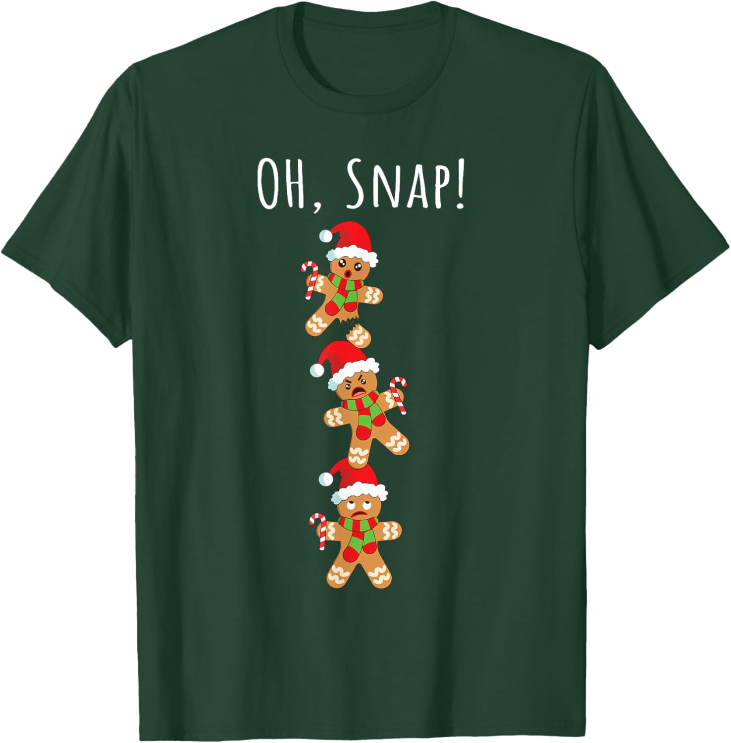Gingerbread Man Oh Snap Christmas Funny Cookie Baking T-Shirt - T-Shirt | Forest