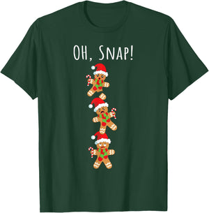 Gingerbread Man Oh Snap Christmas Funny Cookie Baking T-Shirt - T-Shirt | Forest
