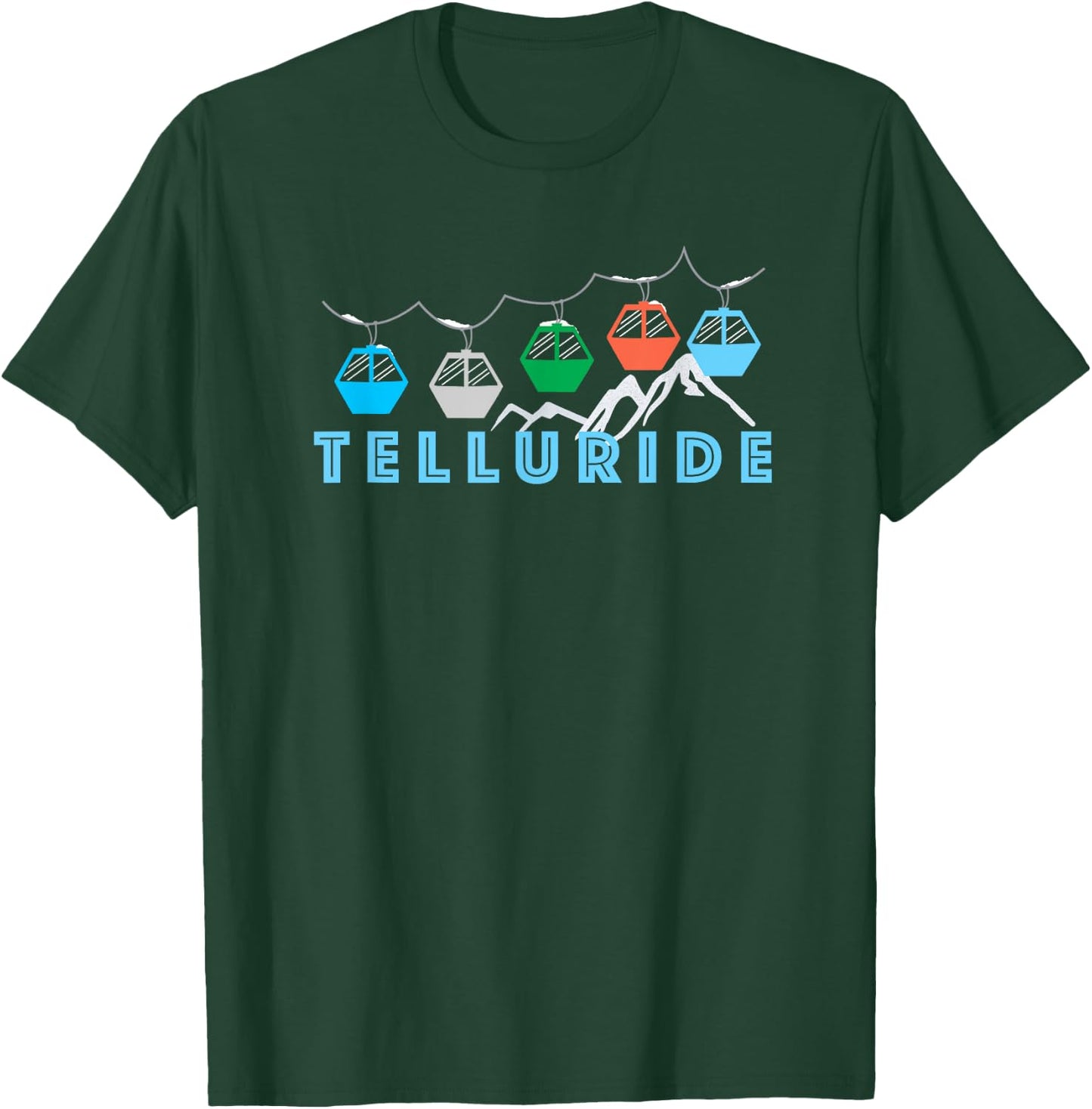 Telluride Ski Mountain Gondola - Telluride, Colorado T-Shirt - T-Shirt | Forest