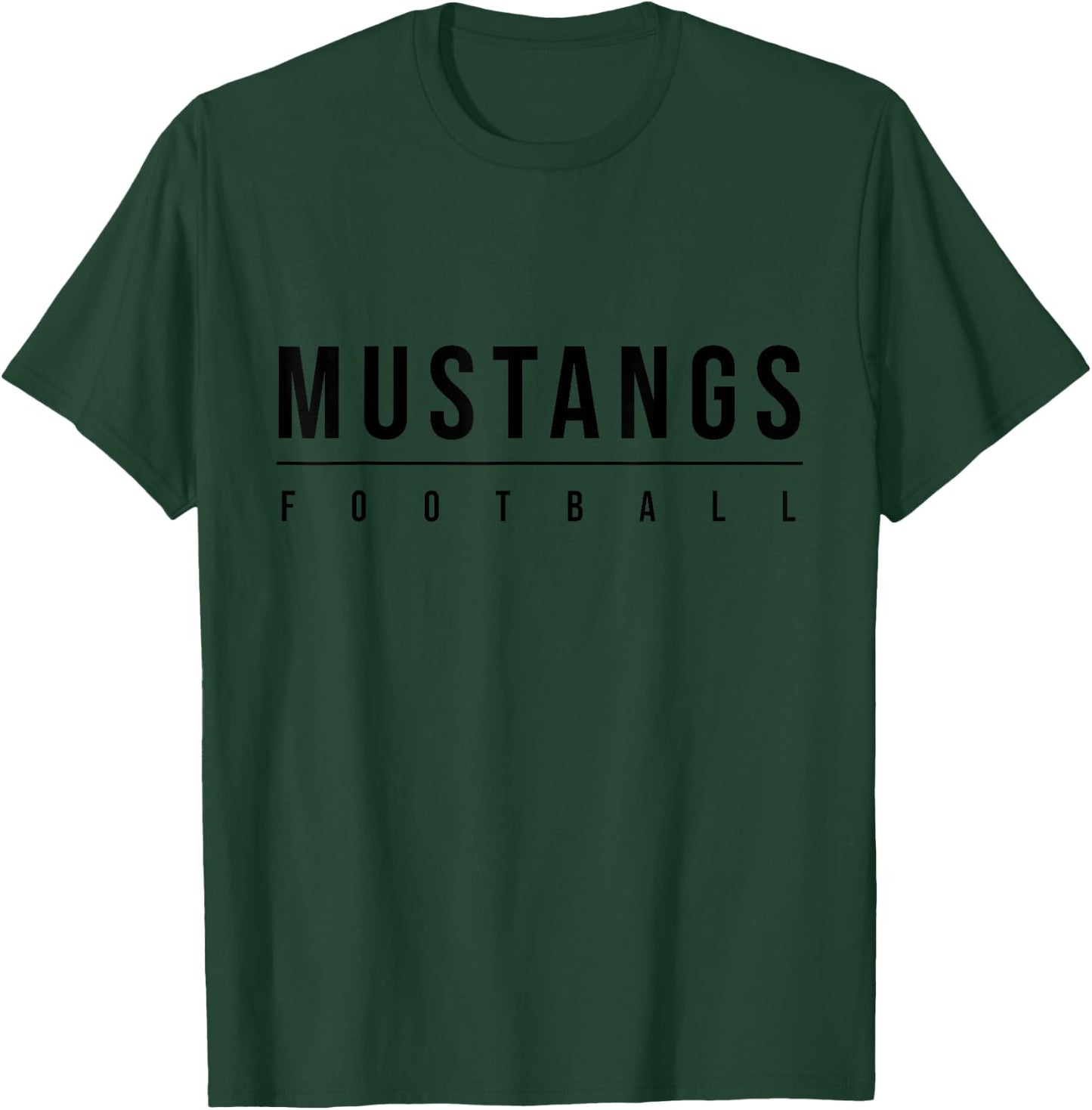 Mustang Inspired Football Design T-Shirt - T-Shirt | Forest