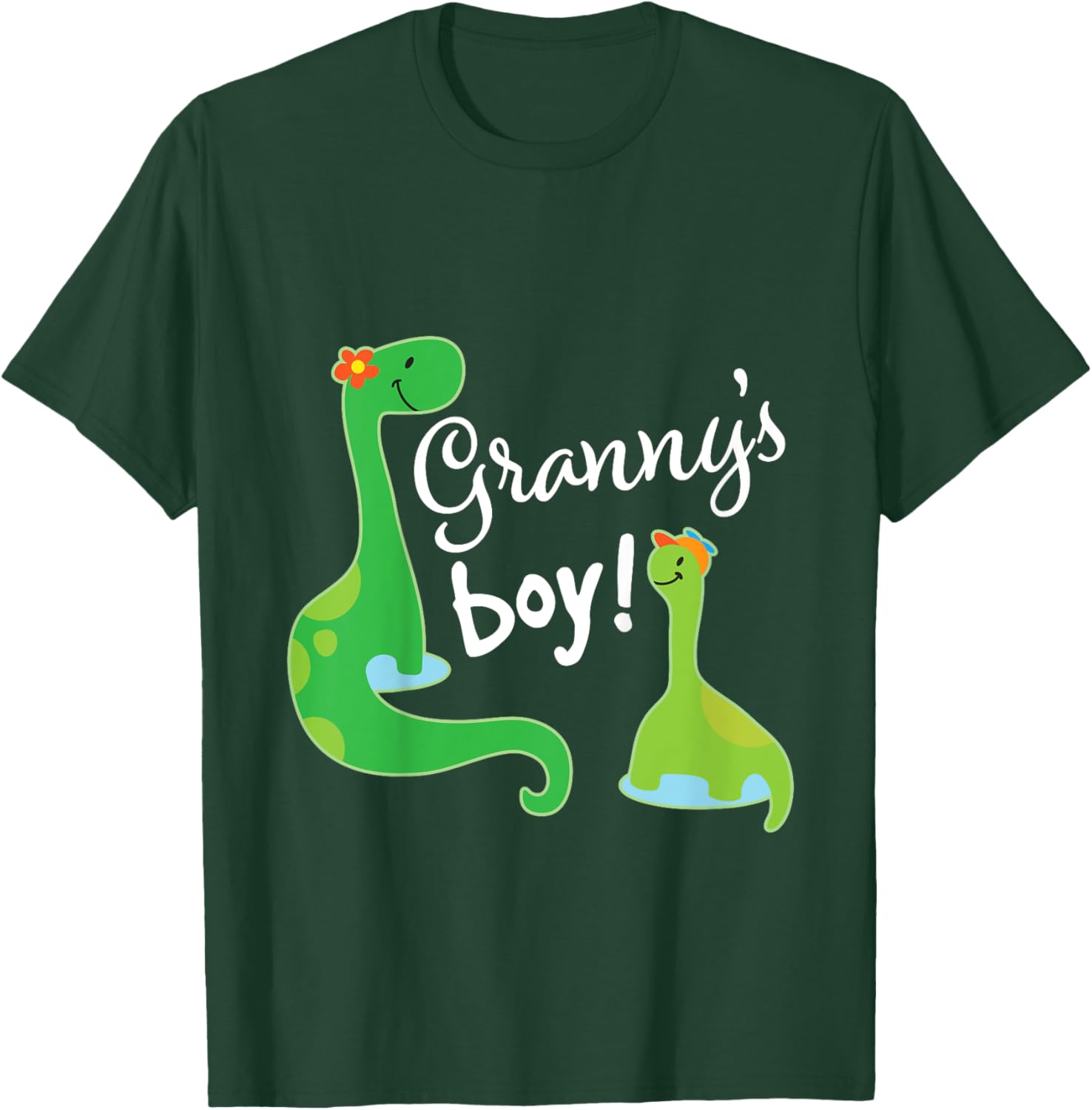 Kids Grannys Boy Grandson Dinosaur T-Shirt - T-Shirt | Forest