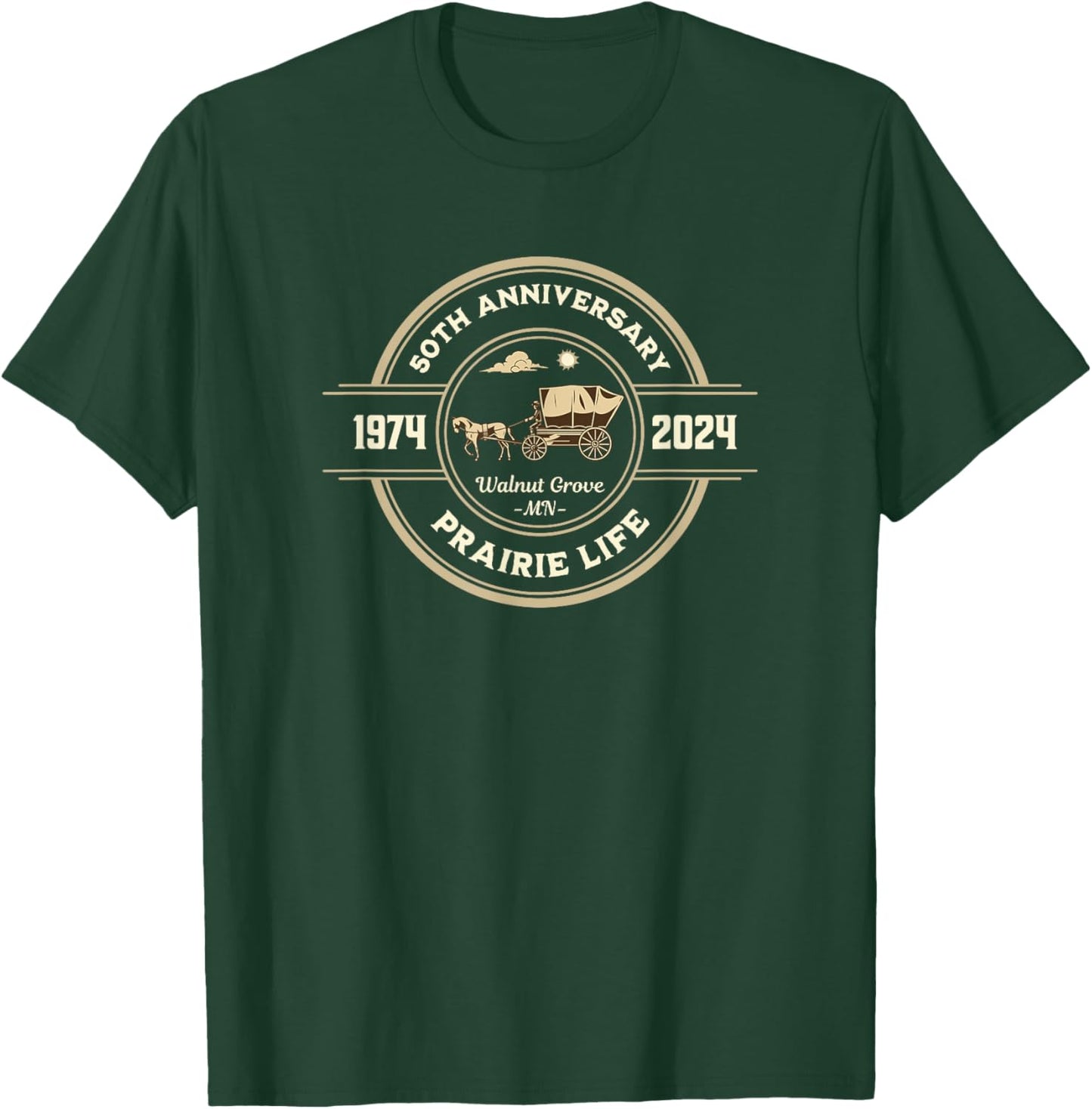Vintage American Entertainment Apparel Prairie Life 50th Anniversary Celebration Walnut Grove MN , Small, Black T-Shirt - T-Shirt | Forest