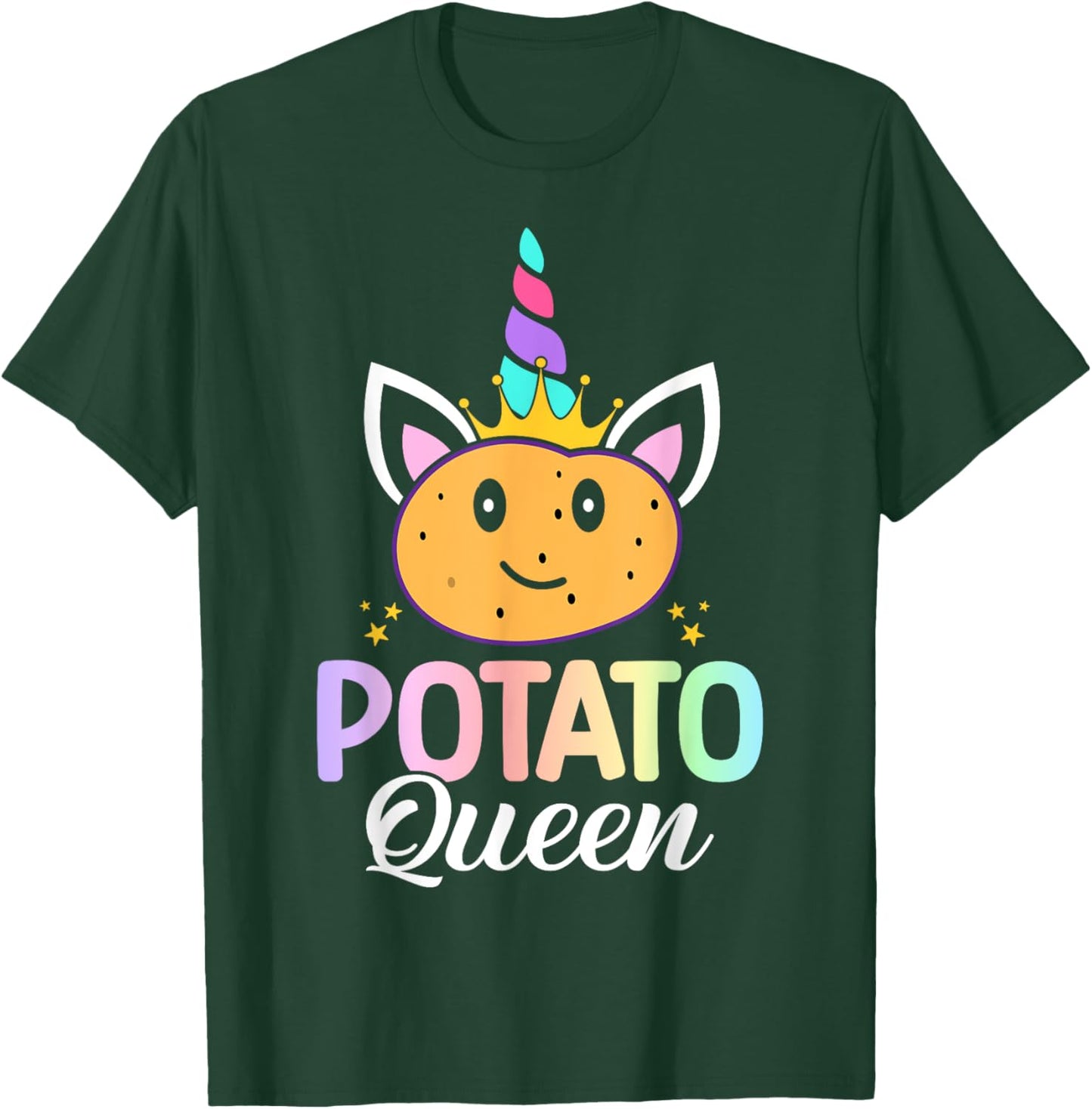 Potato Queen Female Potato Lover Girl T-Shirt - T-Shirt | Forest