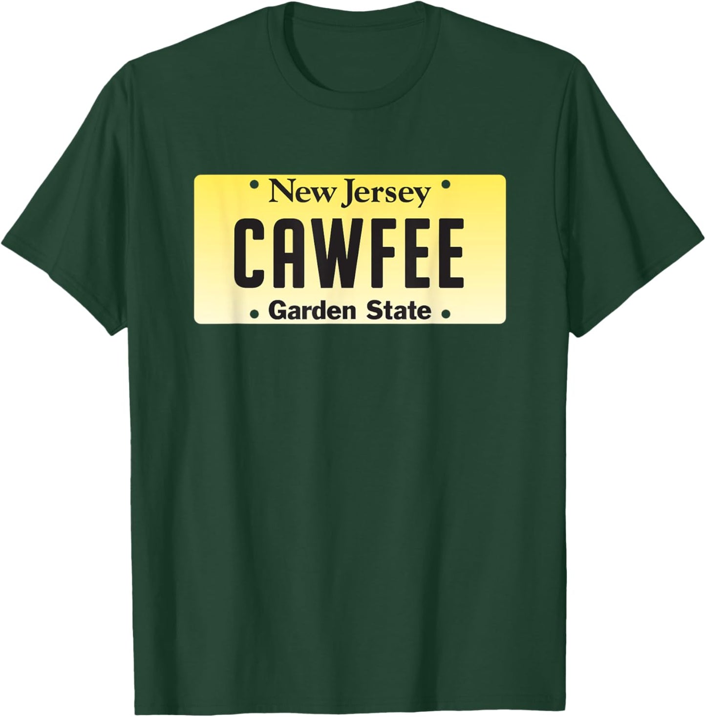 New Jersey CAWFEE license plate T-Shirt - T-Shirt | Forest