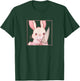 Cute Kawaii Cartoon Coquette Emote Angry Rabbit Bunny Knife T-Shirt - T-Shirt | Forest