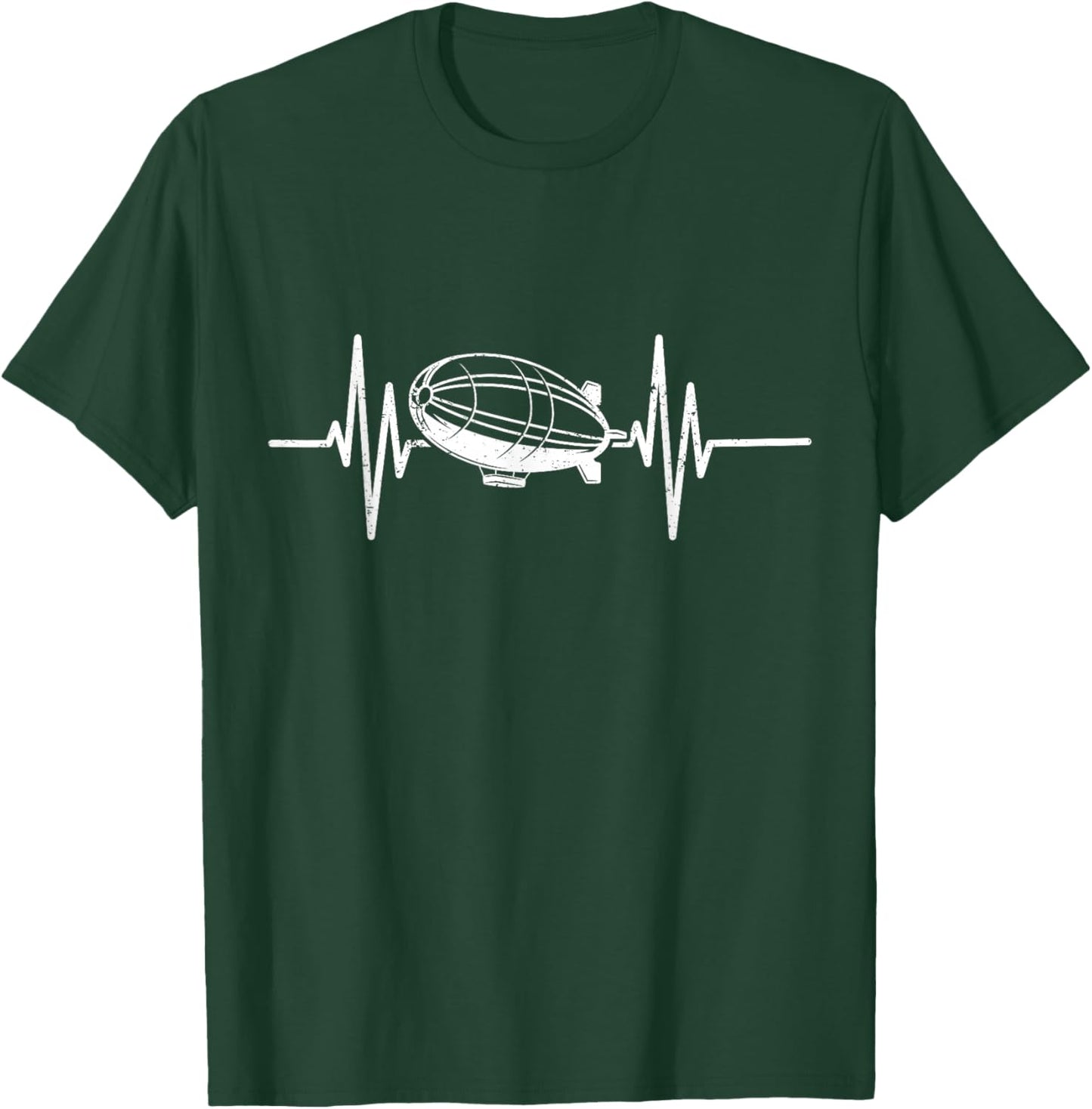 Retro Zeppelin 70s Dirigible Blimp Airship Zepelin Zepplin T-Shirt - T-Shirt | Forest